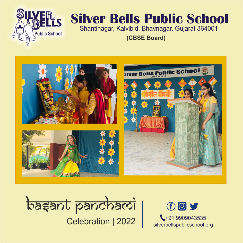 Basant Panchami Celebration 2022 silver bells public school cbse board kalvibid bhavnagar gujarat
