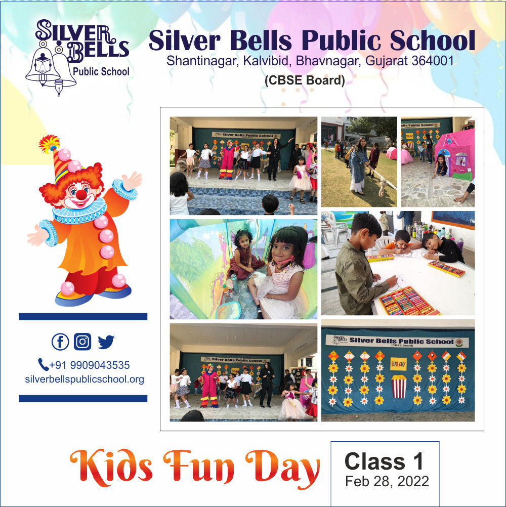 Kids Fun Day Class 1 silver bells public school cbse board kalvibid bhavnagar gujarat