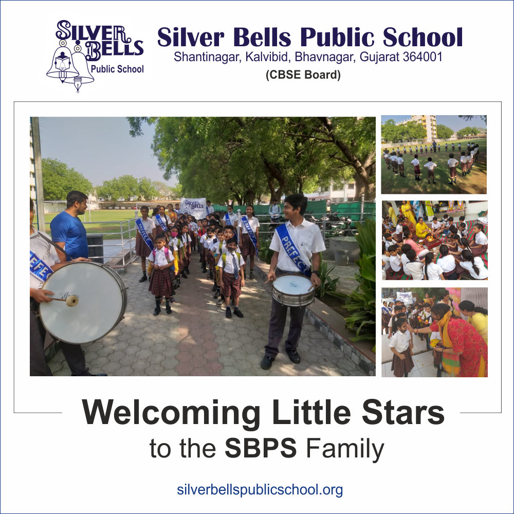 SBPS Welcoming Little Star silver bells public school cbse board kalvibid bhavnagar gujarat