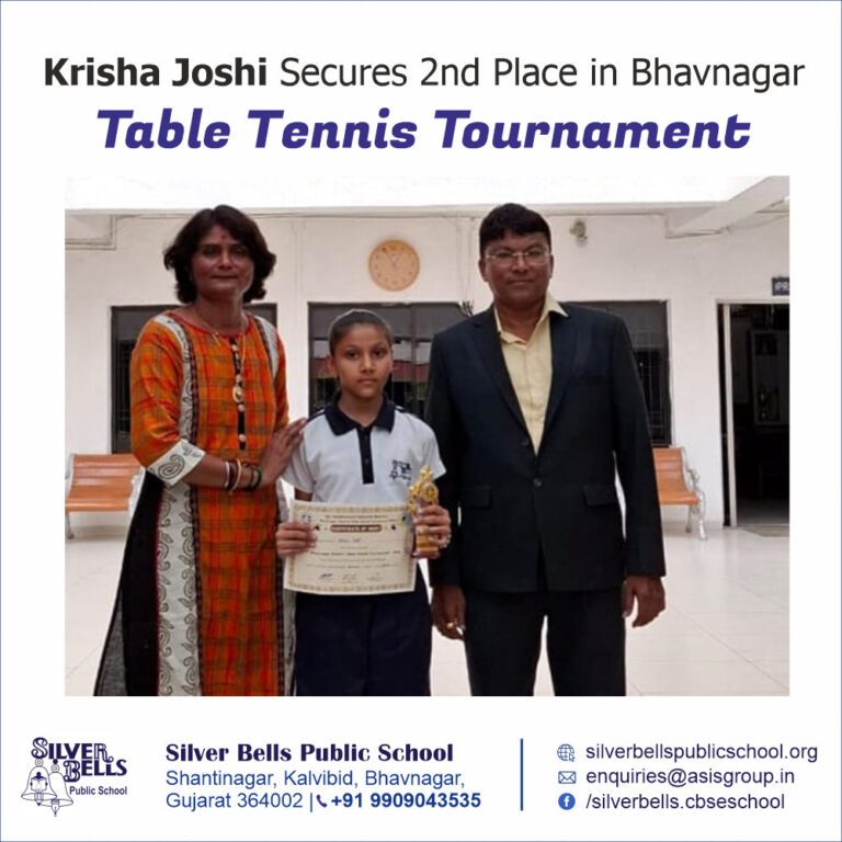 Krisha Joshi Secures 2nd Place in Bhavnagar Table Tennis Tournament